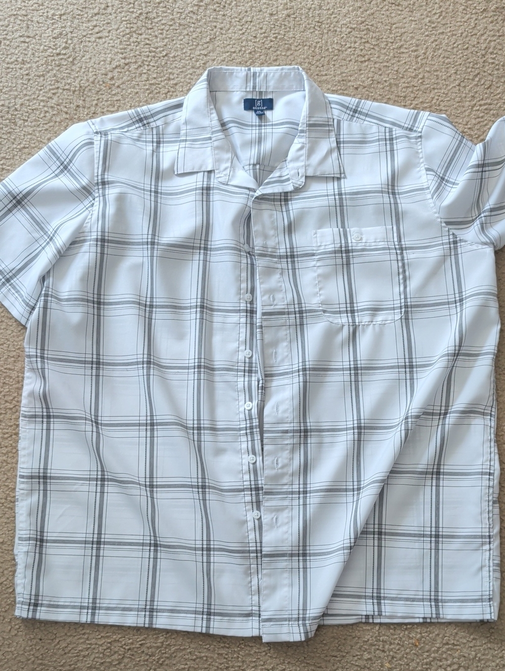 George White Plaid Short Sleeve Button-Down Shirt